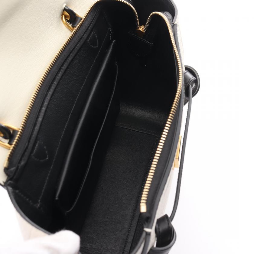 セリーヌ BELT BAG MINI ベルトバッグ ミニ ハンドバッグ レザー ホワイト ブラック バイカラー 2WAY